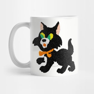 Black Cat - Melted Plastic Popcorn art Mug